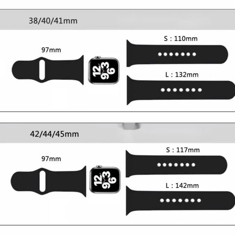 Image of Original OEM Silicone band for iWatch 1 2 3 4 5 6 7  8 9 10 11 se ultra 2 3
