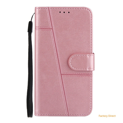 Image of Leather Flip case for iPhone 12 Pro Max 13 11 stylish cover shell with stand holder and card slot window hole wallet back cover For apple X XR XS Max 78 plus SE 2020 with magnetic plate