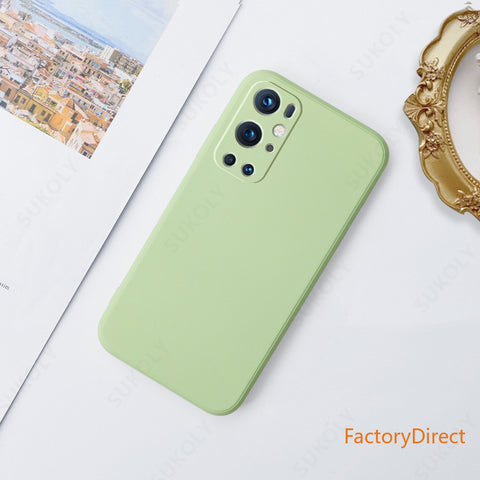 Image of Liquid Silicone Soft Case For OnePlus 9R 9 Pro 8T 8 Pro Shockproof Square Candy Color Phone Case Camera Protective Cover