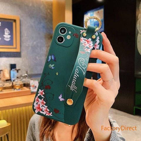 Image of Wrist Strap Cactus Flowers Phone Case For iPhone models 12 11 pro max 7 8 plus x xr xs xsmax