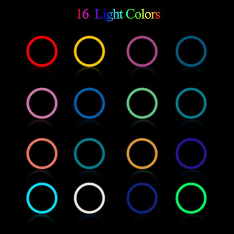 Image of 10" RGB LED Ring Light Selfie Photographic Lighting Colorful Ring Lamp Dimmable with Control Stand for TikTok Youtube Vlog Live