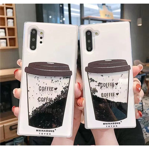 Image of Samsung A5 A7 2017 A6 plus A8 A21S A30 A31 A50 A51 A71 A81 A91 SPECIAL Casing coffee cup glitter liquid quicksand phone case For Samsung J310 J510 J710 M60S M80S Back cover