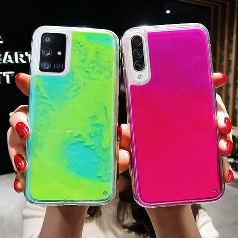 Image of Samsung A sery J sery model Liquid Luminous Neon Sand Case Quicksand Glow In The Dark