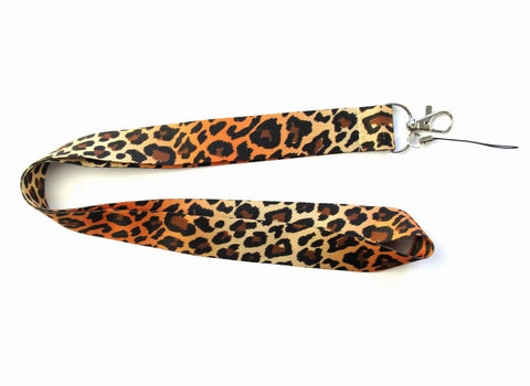 Image of Fashion Classic Leopard Lanyards for ID Holders Work Pass Card Cellphone Name Badges Neck Strap with Keyring
