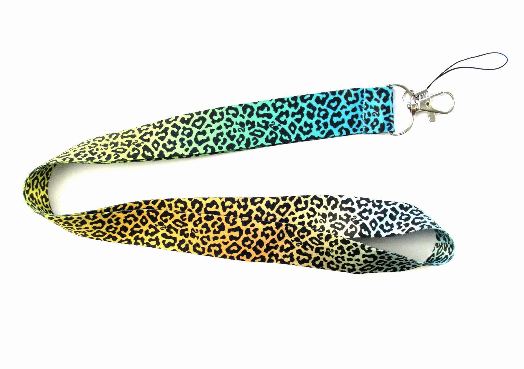 Fashion Classic Leopard Lanyards for ID Holders Work Pass Card Cellphone Name Badges Neck Strap with Keyring
