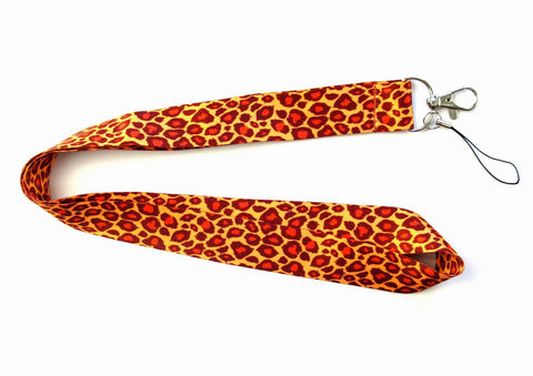 Image of Fashion Classic Leopard Lanyards for ID Holders Work Pass Card Cellphone Name Badges Neck Strap with Keyring