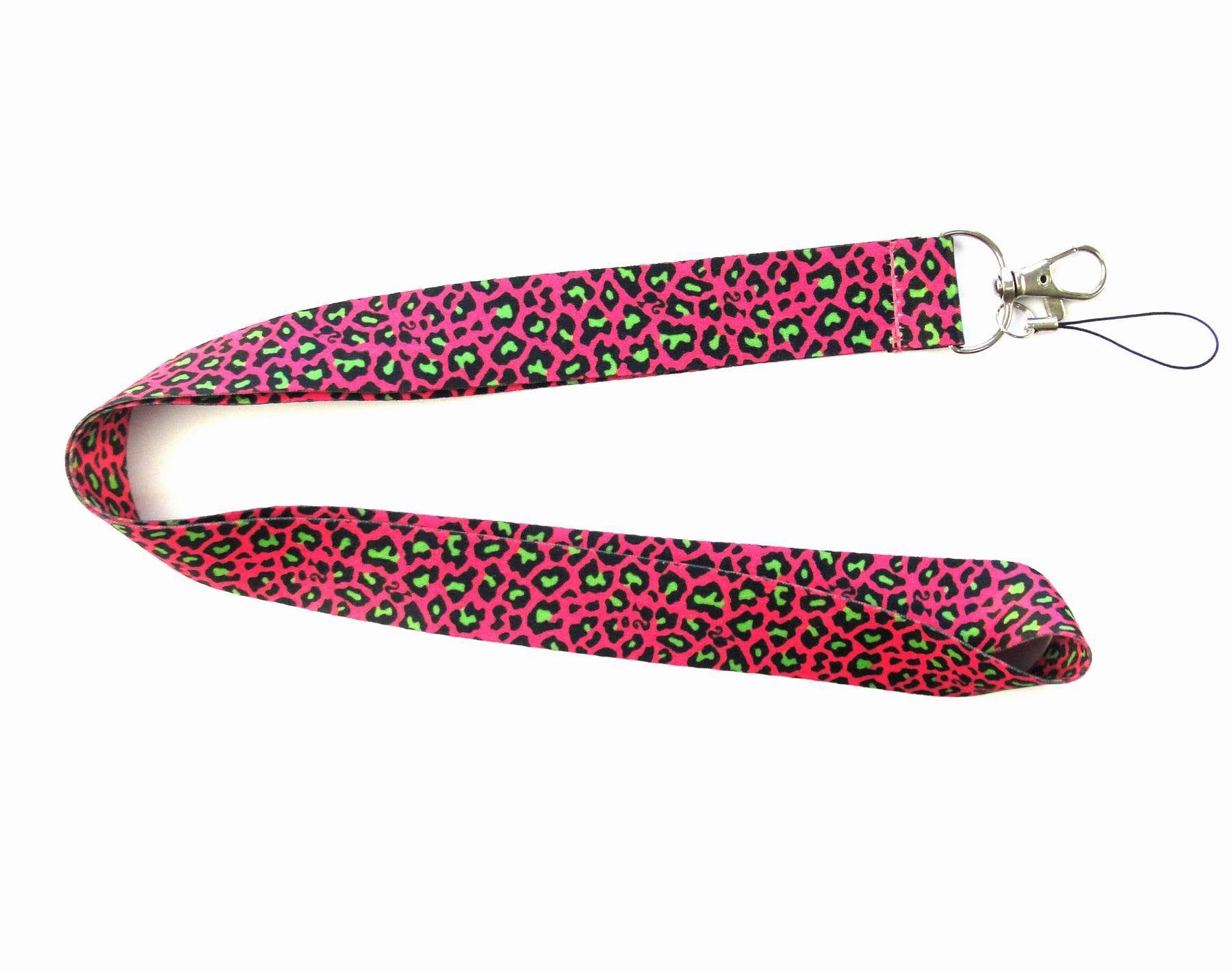 Fashion Classic Leopard Lanyards for ID Holders Work Pass Card Cellphone Name Badges Neck Strap with Keyring