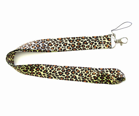 Image of Fashion Classic Leopard Lanyards for ID Holders Work Pass Card Cellphone Name Badges Neck Strap with Keyring
