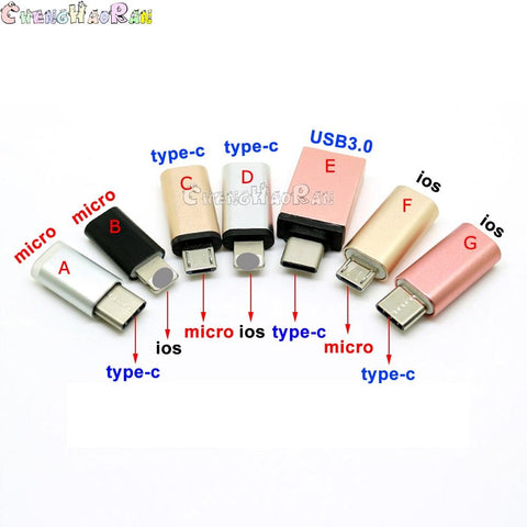 Image of Female Male IOS Micro USB Type-C USB 3.0 Cable Charging Cable Converter Adapter