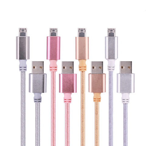 Image of 3ft colorful Braided USB charger cable for iPhone Android Micro USB Type C
