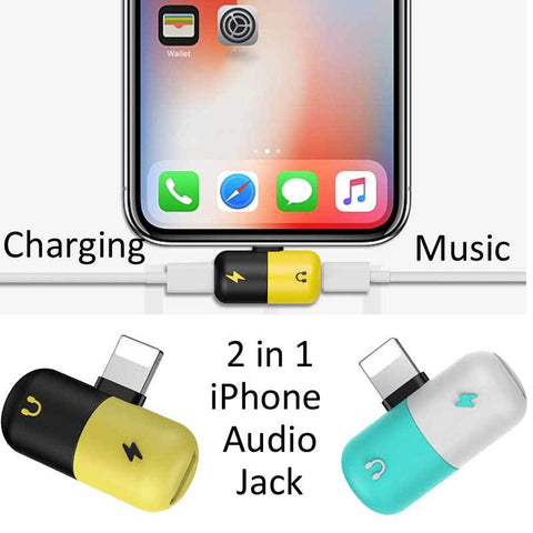 Image of 2 in 1 Dual Audio Music Lightning pin Connector for iPhone 11 12 13 14 pro max