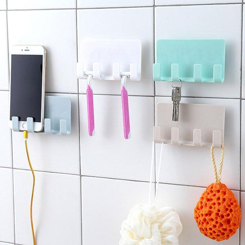 Image of Universal Phone Suction Wall Hook Hanging Rack Hanger