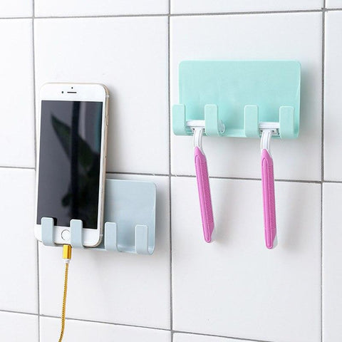 Image of Universal Phone Suction Wall Hook Hanging Rack Hanger