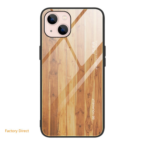 Image of Samsung A2 Sery Wood grain design tempered glass phone case back cover
