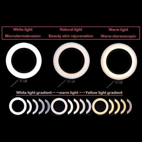 Image of 10 Inch LED Ring Light Dimmable Selfie Lamp with Tripod Photography Camera Phone Light for Makeup Video Live