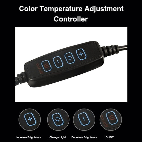 Image of 10 Inch LED Ring Light Dimmable Selfie Lamp with Tripod Photography Camera Phone Light for Makeup Video Live