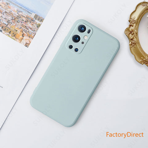 Image of Liquid Silicone Soft Case For OnePlus 9R 9 Pro 8T 8 Pro Shockproof Square Candy Color Phone Case Camera Protective Cover