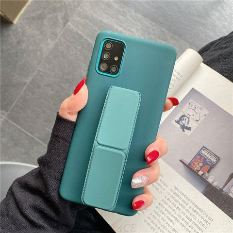 Image of Support Magnetic Car Holder Phone Stand Silicone Case For Samsung Galaxy models S20 S21 note20 note20plus galaxy s21 plus ultra fe s30 j2 core prime pro bumper with holder phone stand