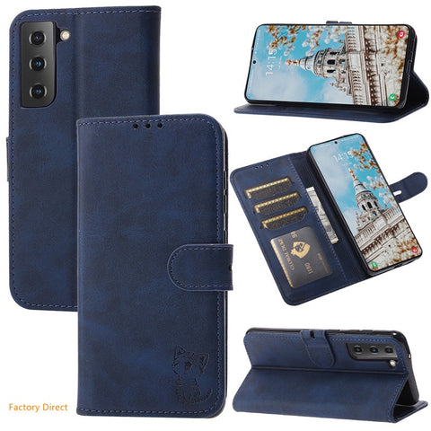 Image of Galaxy S21 ultra S30 S22 plus Flip Leather phone case with stand holder and bank card slot photo window wallet back cover For Samsung S8 S9 S10 S20 ultra plus fe with magnetic plate