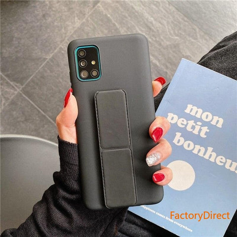 Image of Support Magnetic Car Holder Phone Stand Silicone Case For Samsung Galaxy models S20 S21 note20 note20plus galaxy s21 plus ultra fe s30 j2 core prime pro bumper with holder phone stand