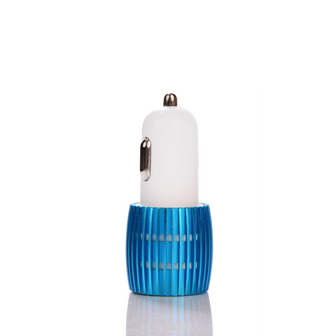 Image of 5V 2.1A Alloy Ring Dual USB Port Car Charger with Metallic Design