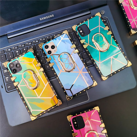 Image of Luxury Gradient Watercolor Geometric Pattern Case for iphones