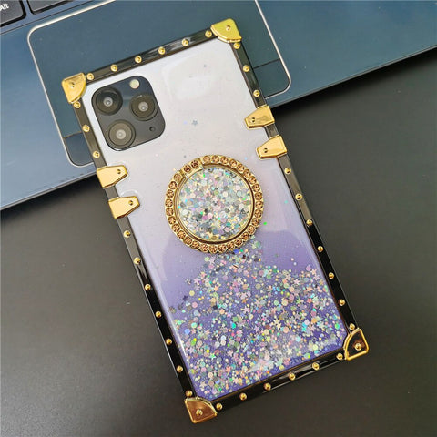 Image of iPhones Luxury Bling Glitter Star Case Gradient Colorful Sequins Soft Square Phone Cover