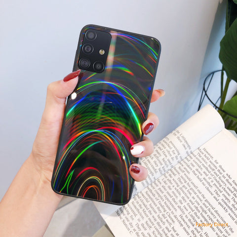 Image of Aurora grain design Fancy shining Laser print rainbown colorful phone case for iPhone back cover