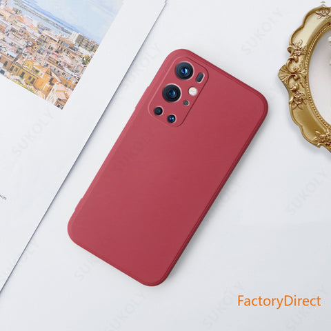 Image of Liquid Silicone Soft Case For OnePlus 9R 9 Pro 8T 8 Pro Shockproof Square Candy Color Phone Case Camera Protective Cover
