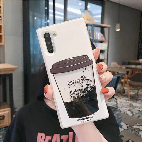 Image of Samsung A5 A7 2017 A6 plus A8 A21S A30 A31 A50 A51 A71 A81 A91 SPECIAL Casing coffee cup glitter liquid quicksand phone case For Samsung J310 J510 J710 M60S M80S Back cover