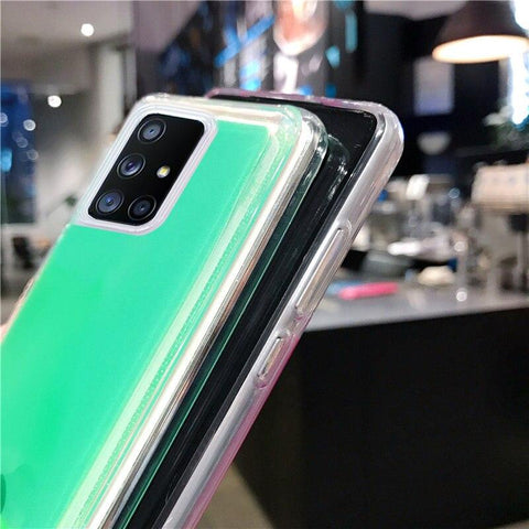 Image of Samsung A sery J sery model Liquid Luminous Neon Sand Case Quicksand Glow In The Dark