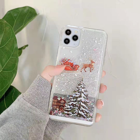 Image of iPhone 12 Pro Max 13 11 stylish Christmas tree snow phone case
