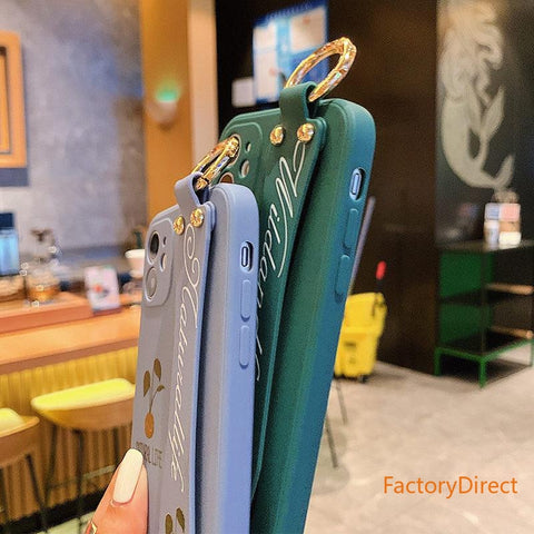 Image of Wrist Strap Cactus Flowers Phone Case For iPhone models 12 11 pro max 7 8 plus x xr xs xsmax