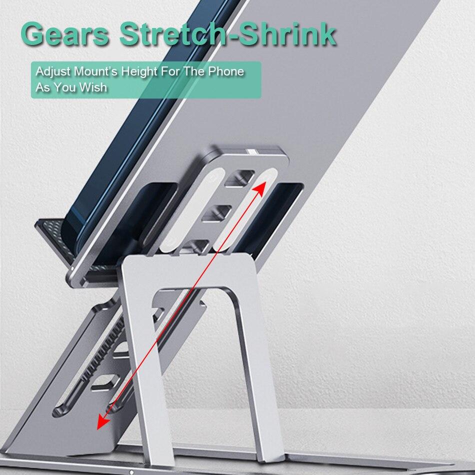 Adjustable Cell Phone Stand Foldable  Aluminum Desktop Phone Holder with retail packaging