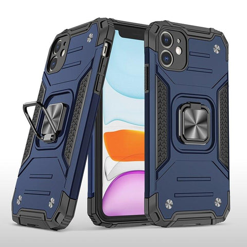 Image of Armor Car Holder Phone Case For iPhone 11 Pro 12 Mini XR XS Max 6 7 8 Plus SE 2020 Finger Ring Protection Cover For iphone Funda - All Fancy Phone Cases
