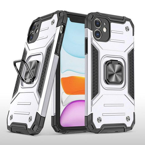 Image of Armor Car Holder Phone Case For iPhone 11 Pro 12 Mini XR XS Max 6 7 8 Plus SE 2020 Finger Ring Protection Cover For iphone Funda - All Fancy Phone Cases