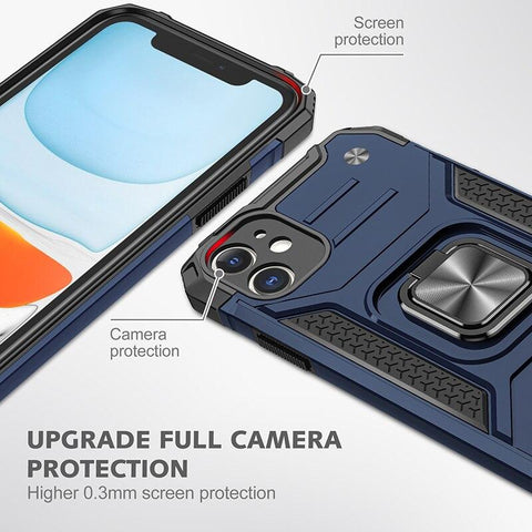 Image of Armor Car Holder Phone Case For iPhone 11 Pro 12 Mini XR XS Max 6 7 8 Plus SE 2020 Finger Ring Protection Cover For iphone Funda - All Fancy Phone Cases