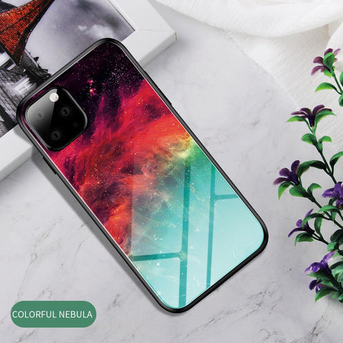 Image of Creative coloful printed tempered glass phone case for iPhone Samsung models