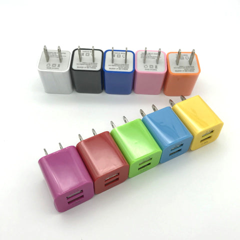 Image of Bulk Dual USB Port Home Wall Charger Adapter Plug 5V 2.1A