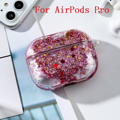 Image of Dynamic Liquid Case For AirPods Cases Glitter Liquid Cover For AirPod 2 Covers Protector For Air Pods Pro Bumper Hard Coque Etui