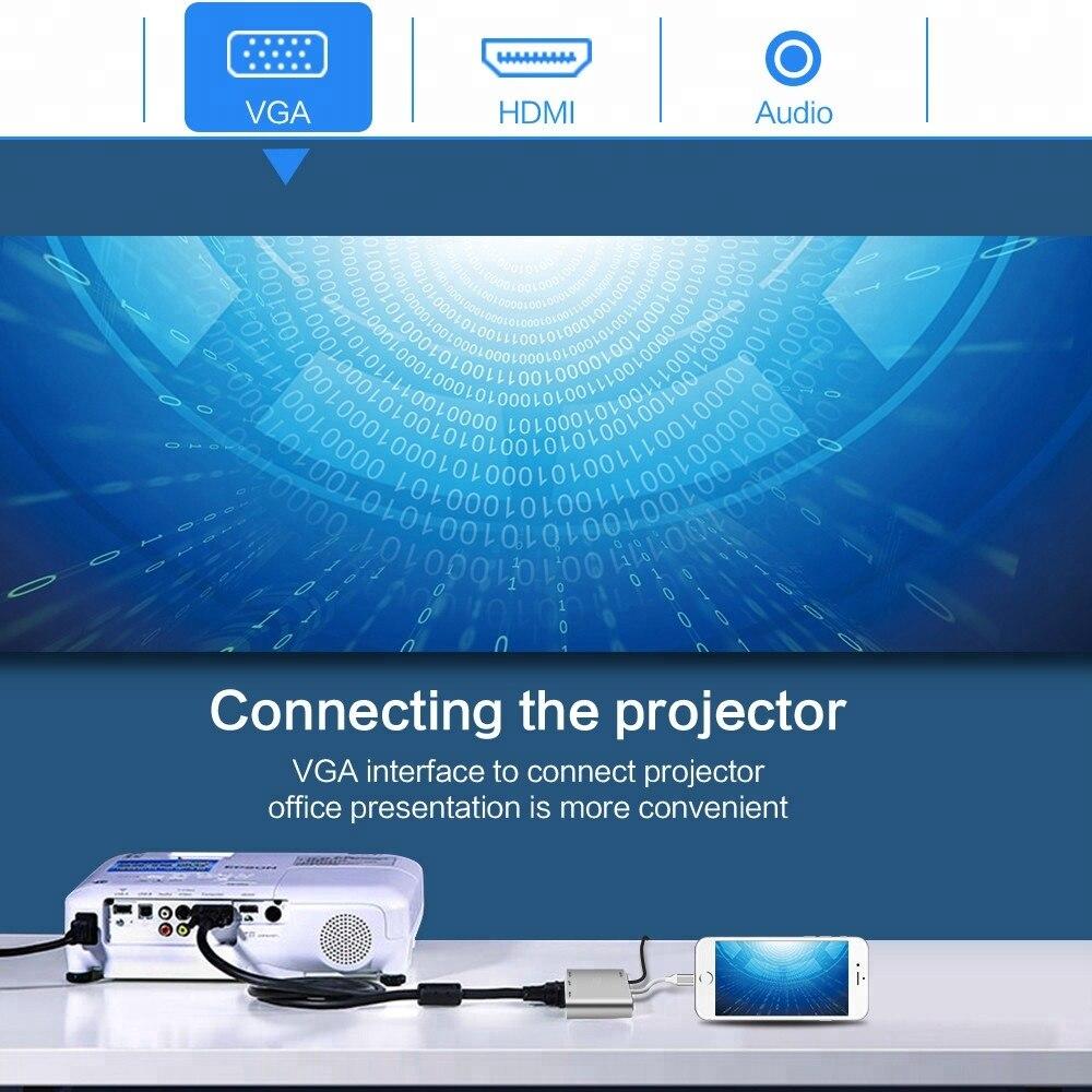 HDMI VGA to lightning adapter for Apple to Audio AV Multiple Digital Adapter Connector for iPhone for ipad ios 13