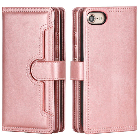 Image of Leather wallet case For iPhone 13ProMax 12 11 X with multi-card slots
