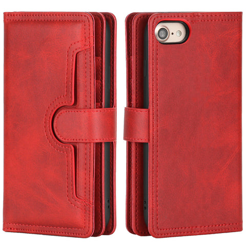 Image of Leather wallet case For iPhone 13ProMax 12 11 X with multi-card slots