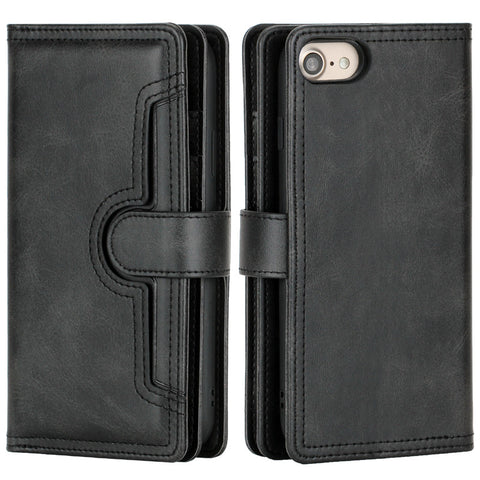 Image of Leather wallet case For iPhone 13ProMax 12 11 X with multi-card slots