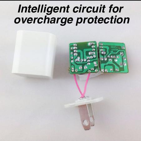 Image of iphone charger with Intelligent circuit over charge protection