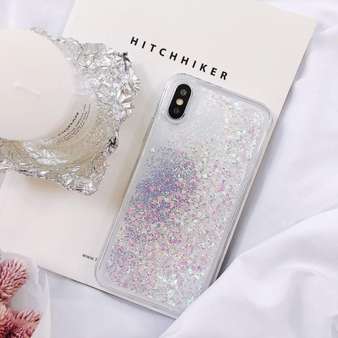 Image of Love Heart Glitter quicksand Phone Case For iPhone models