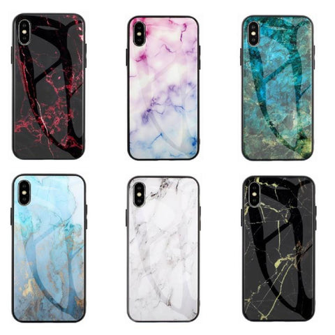 Image of Marble Hard Tempered Glass phone case for iPhone 13 12 11 Pro Max