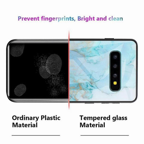 Image of Marble glass shatterproof phone case for Samsung
