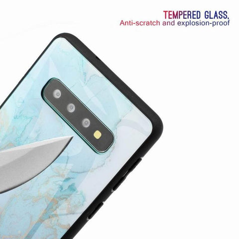 Image of Marble glass shatterproof phone case for Samsung
