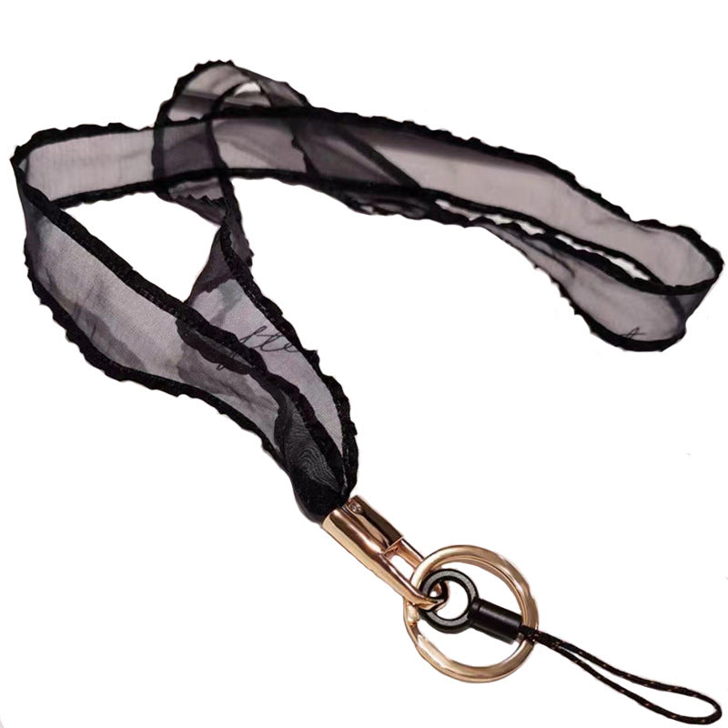 Mobile phone lanyard Silk Scarf long wrist universal lanyard